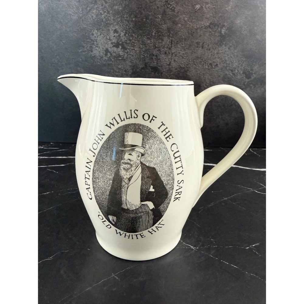VTG Ironstone Cutty Sark Scotch Whiskey Pitcher Schooner Ship Nautical 6.5in